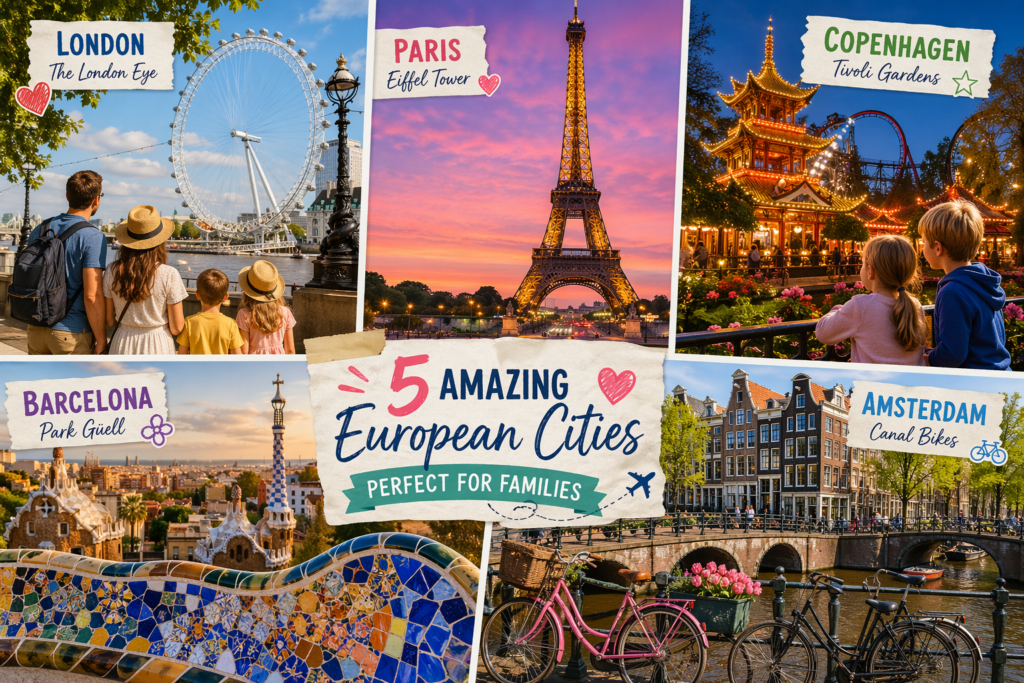 Best European cities to visit with kids including London Paris Barcelona Amsterdam