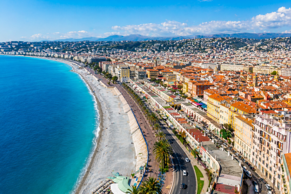 Best places to visit in France — Nice Promenade des Anglais and turquoise Mediterranean Sea