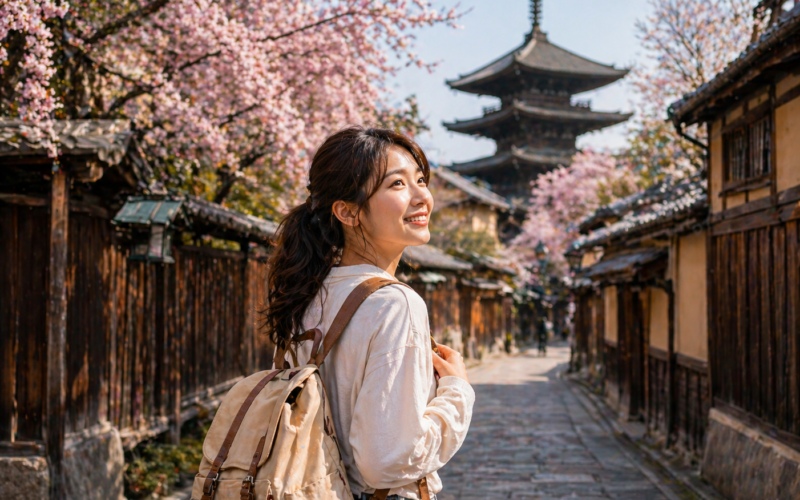 female solo traveler at best solo travel destinations for women Japan