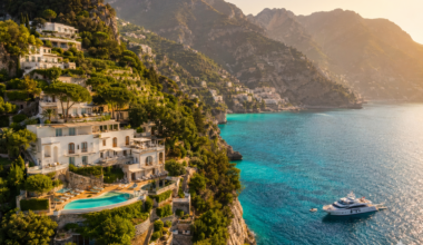 luxury travel europe aerial view Amalfi Coast Italy