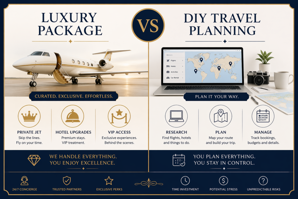 luxury travel europe package vs DIY planning comparison