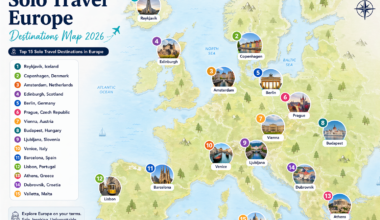 map showing best solo travel destinations in europe 2026