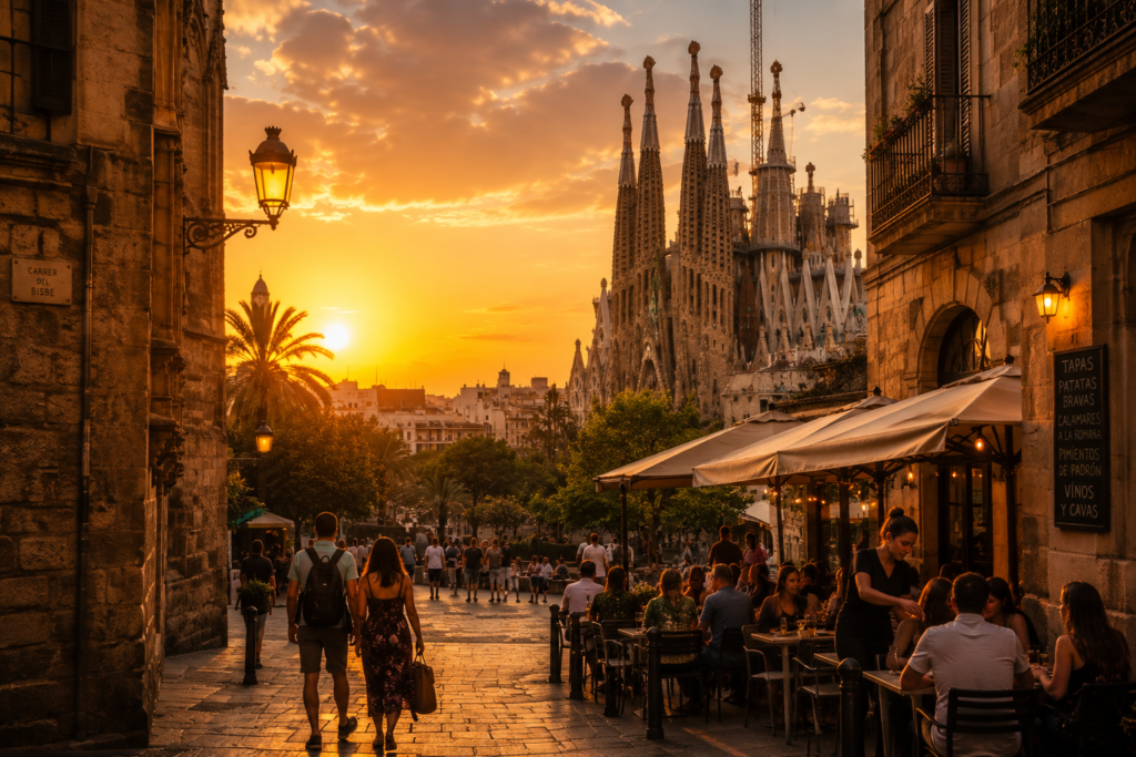 barcelona spain europe travel itinerary 3 weeks Sagrada Familia Gothic Quarter sunset